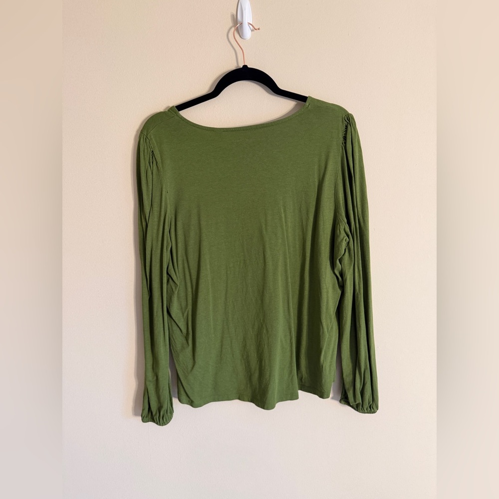 Boden Supersoft Long Sleeve Top, size 16/18, olive green